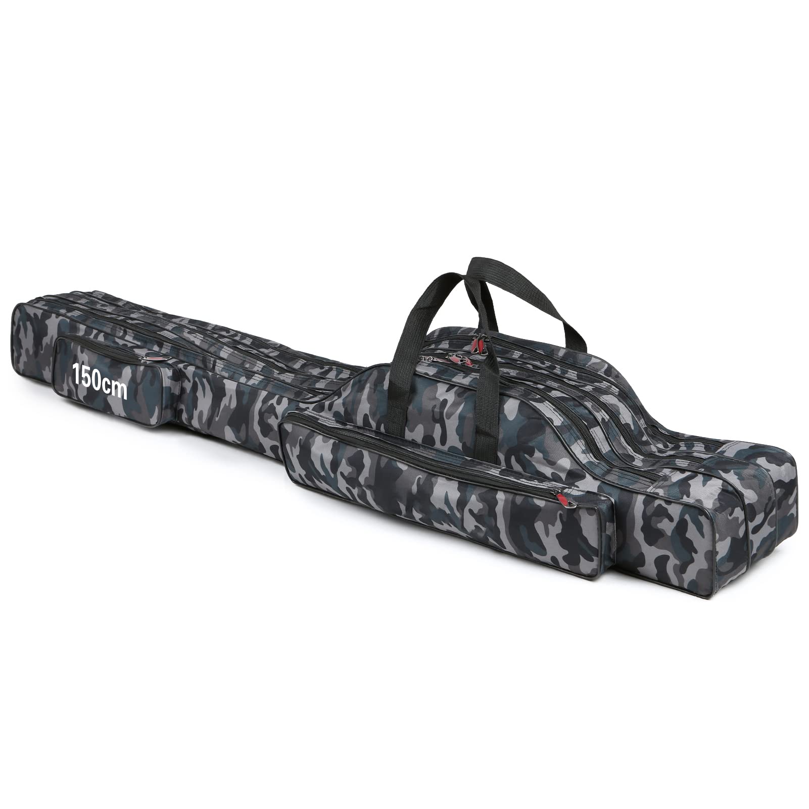 Lixada Sac de Pêche Portable, Housse de Canne à Pêche Pliable à 3 Couches, Boîte de Pêche, Sac de Transport pour Matériel Sac pour Accessoires de pêche, Box pour pêcheurs, Sac à Dos de pêche