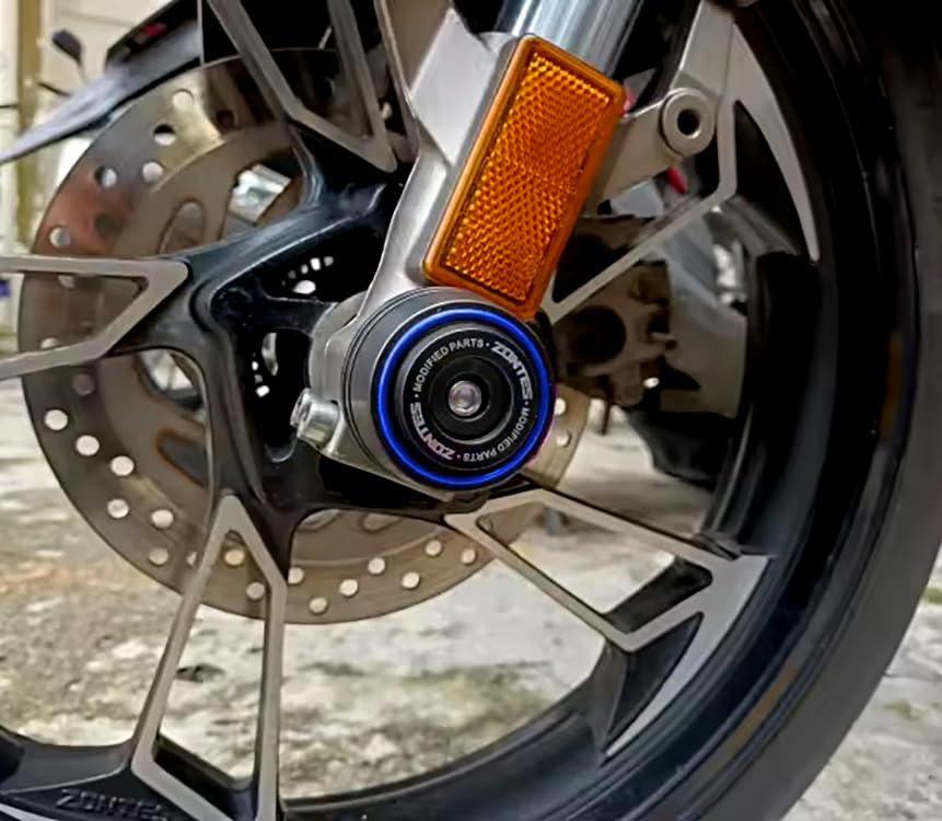 Radgabel Schutz ZONTES Motorrad - Vorderachse Abdeckung CNC Aluminium Rot