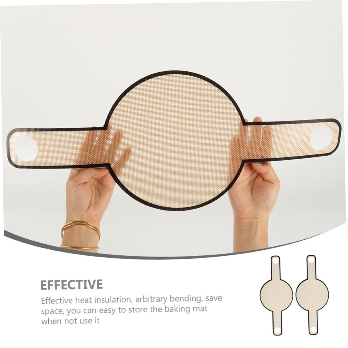 Amosfun 4 Piezas Alfombrilla para hornear con transferencia de cocinas accesorios cocinita oven fibra de vidrio molde para hornear herramientas de pan de pan Brown