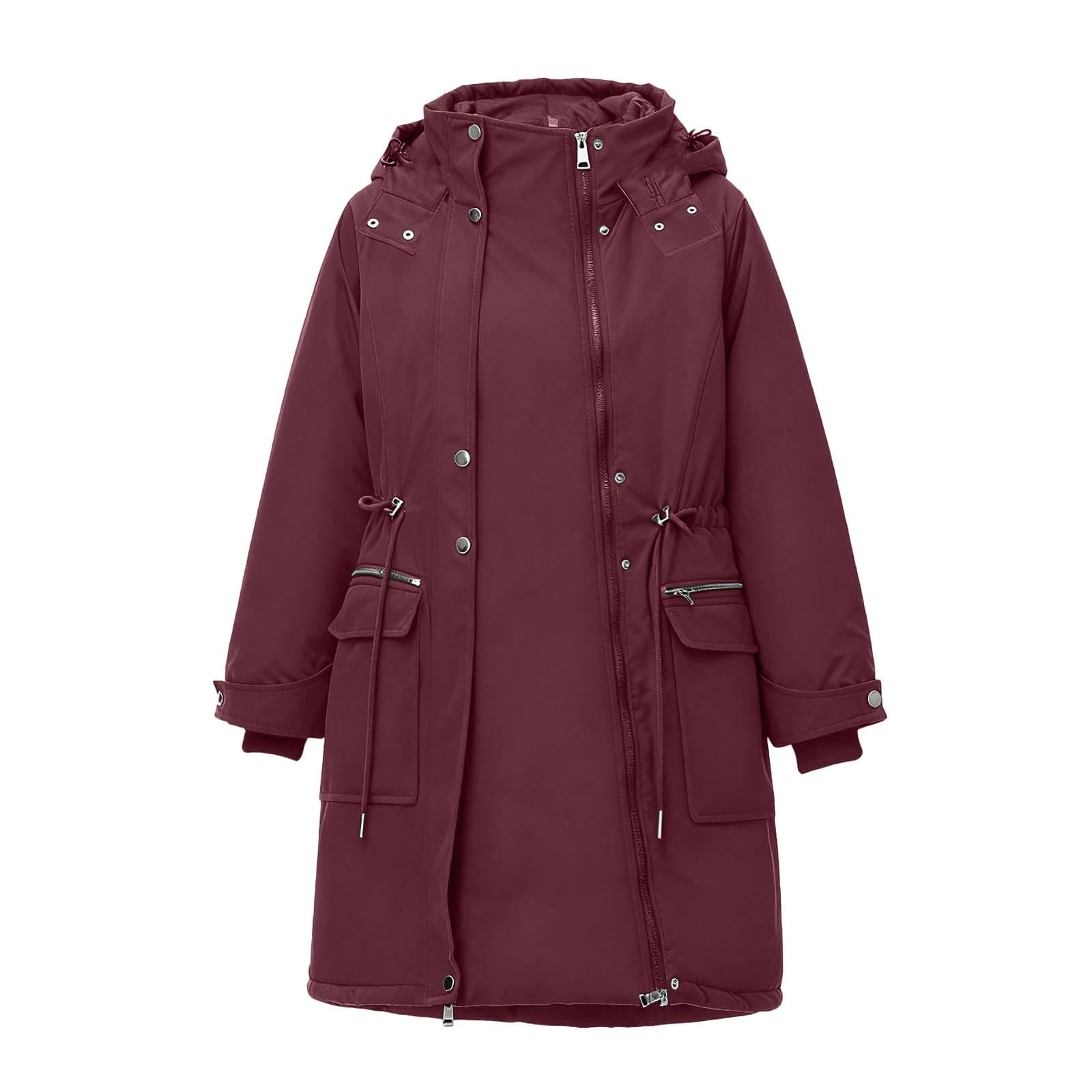 Generico Giacca da trasporto per mamma e bambino, calda giacca premaman con inserto per neonato, cappotto lungo al ginocchio, con coulisse regolabile, per gravidanza, autunno, inverno
