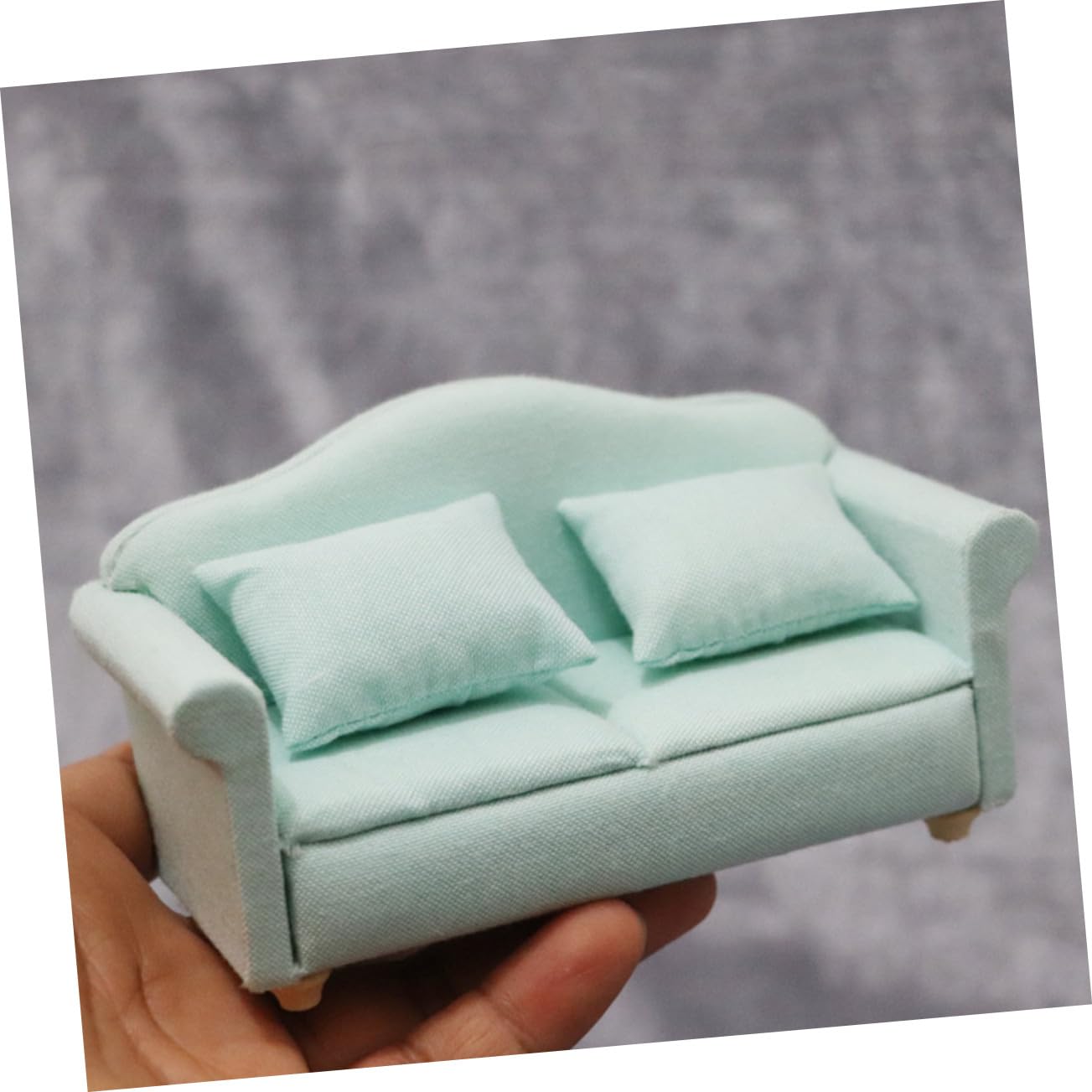 SUPVOX Set de Canapé Miniature pour Maison de Poupée 1/12 en Tissu Vert, Décoratif et Résistant, Modèle de Meuble Adorable pour Décor de Mini Maison