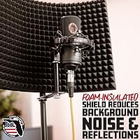 Vista 2 de Gator Frameworks Micrófono de escritorio portátil Escudo de aislamiento vocal con base redonda; tamaño del escudo 12 x 16 pulgadas (GFW-MICISO1216)