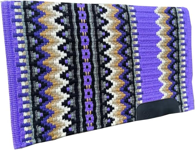 HUMAYL Saddlery Saddle Pad/Blanket for Horses Western Show Horse Saddle Blanket New Zealand Design Handmade Wool Saddle Blanket Top Wool Saddle Pad Regular Size : 34" L x 36" W x 1" inches PAD0320