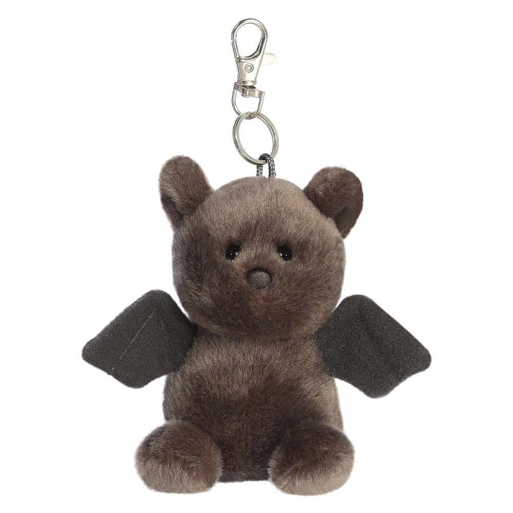 AURORA - 34137- Palm Pals Luna Bat Clip-On 10cm Soft Toy - Fun Collectable Plush for Kids and Adult Collectors - Perfect for Birthdays, Gifts or Any occasion - Grey