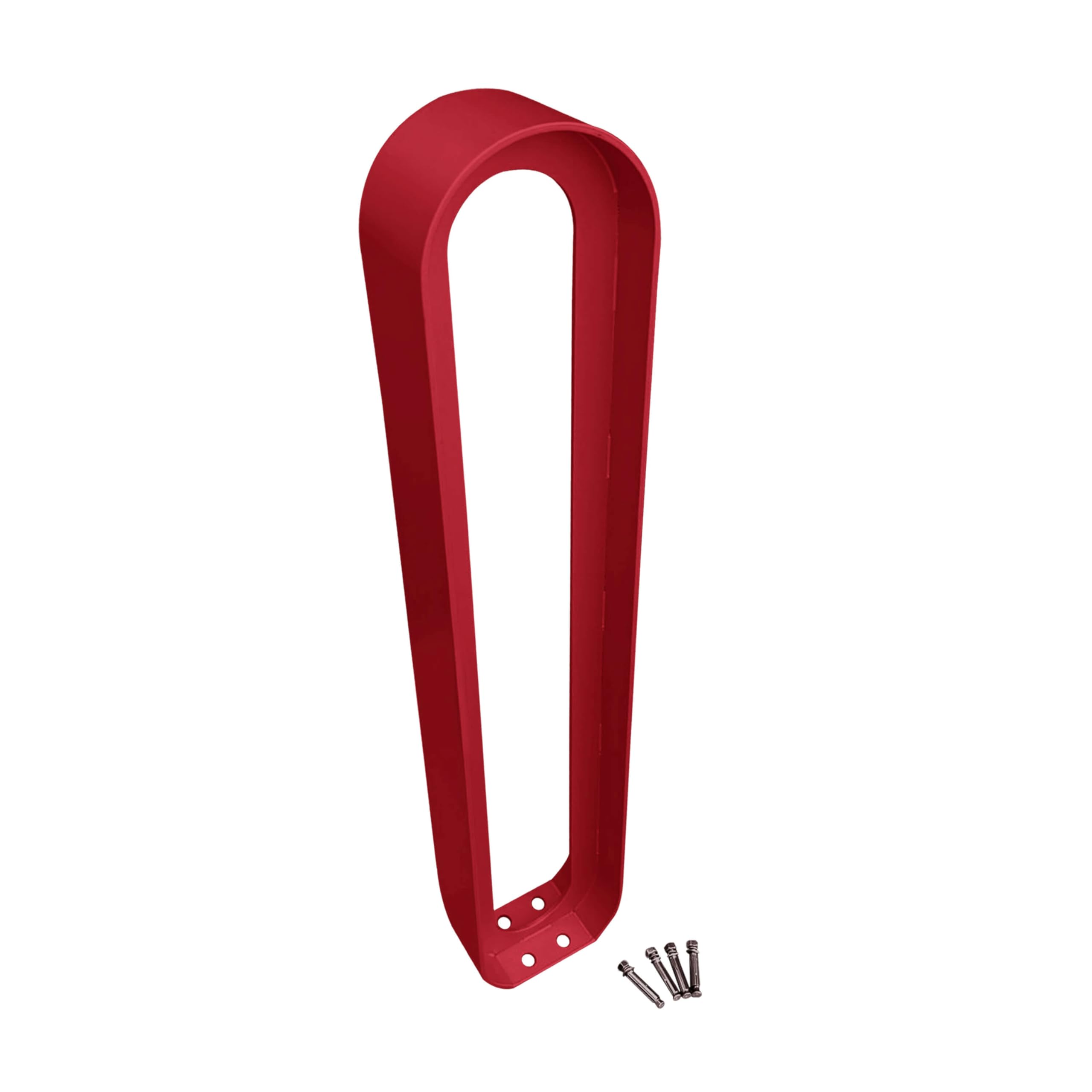 Sandbaggy Modern Commercial Bike Rack | 6.5” x 3” x 35” Oval Design | In-Ground | Anchor Bolts Included (Red, 3)