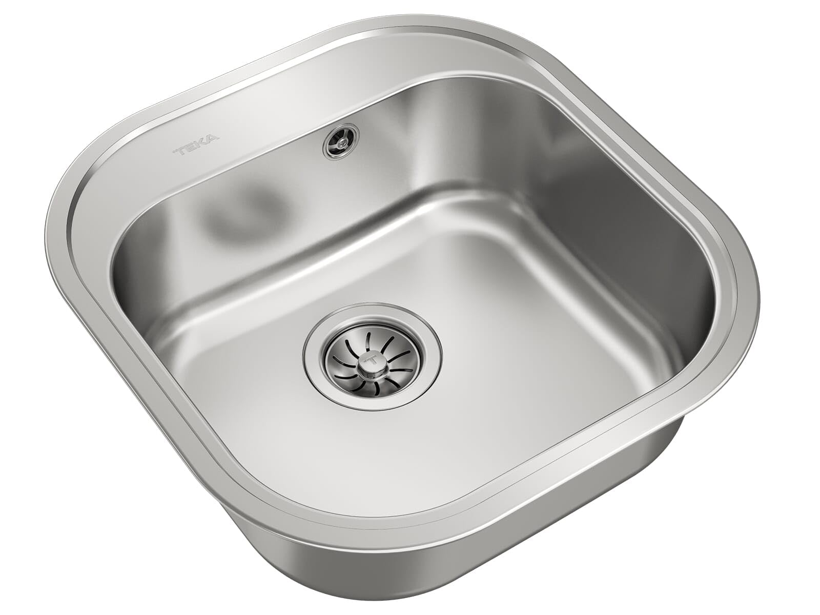 TEKA Fregadero Encastrado 1 Seno para Mueble 45cm, Acero Inoxidable, Incluye Escurridor y Válvula Automática, Modelo Stylo 1C