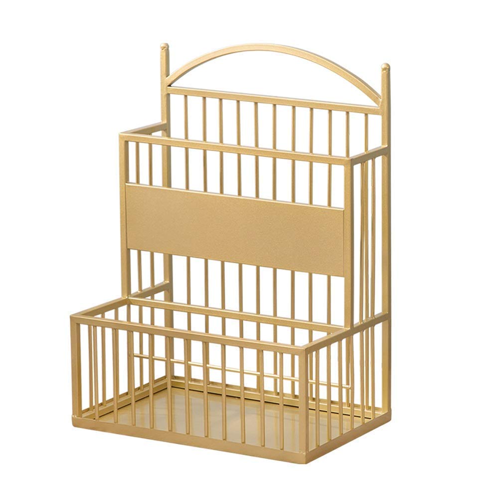 Sywlwxkq Umbrella Stands,Umbrella Stand High Temperature Paint Wrought Iron,Large Capacity Umbrella Bucket for Household Hotels,Gold,68X26X48Cm