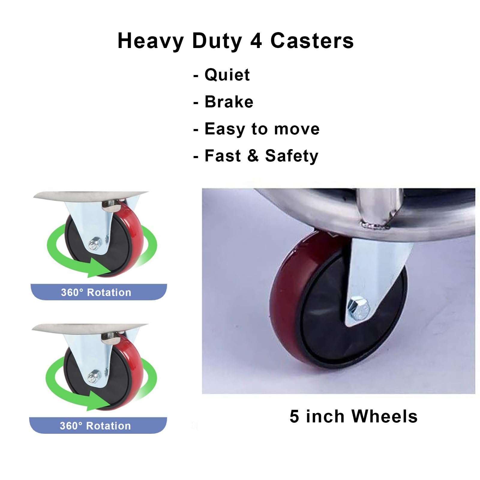 Carro Clasificador de Ropa con Ruedas, Carrito de Lavandería Comercial, Carrito Resistente para Ropa Blanca de Hotel con 2 Bolsas Extraíbles, Estructura de Acero Inoxidable, Capacidad de 200kg/440lb