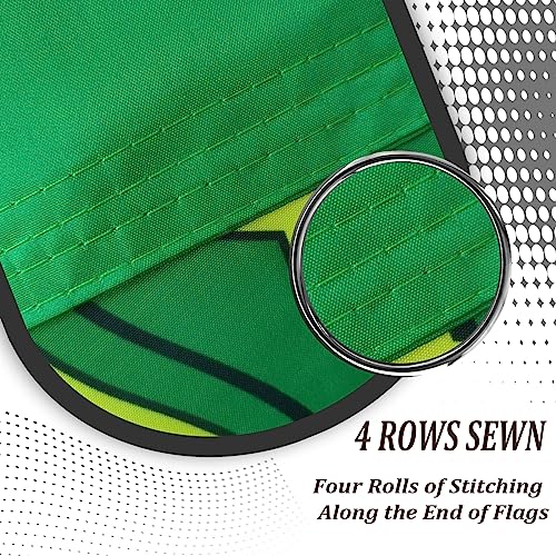 Ethiopia Flag With Lion Flag 3X5 Double Sided Lion Of Judah Flags Outdoor Heavy Duty National Flags 3 Ply Thick Nylon Material With 2 Metal Grommets 4 Rows Of Stitching #TOP3