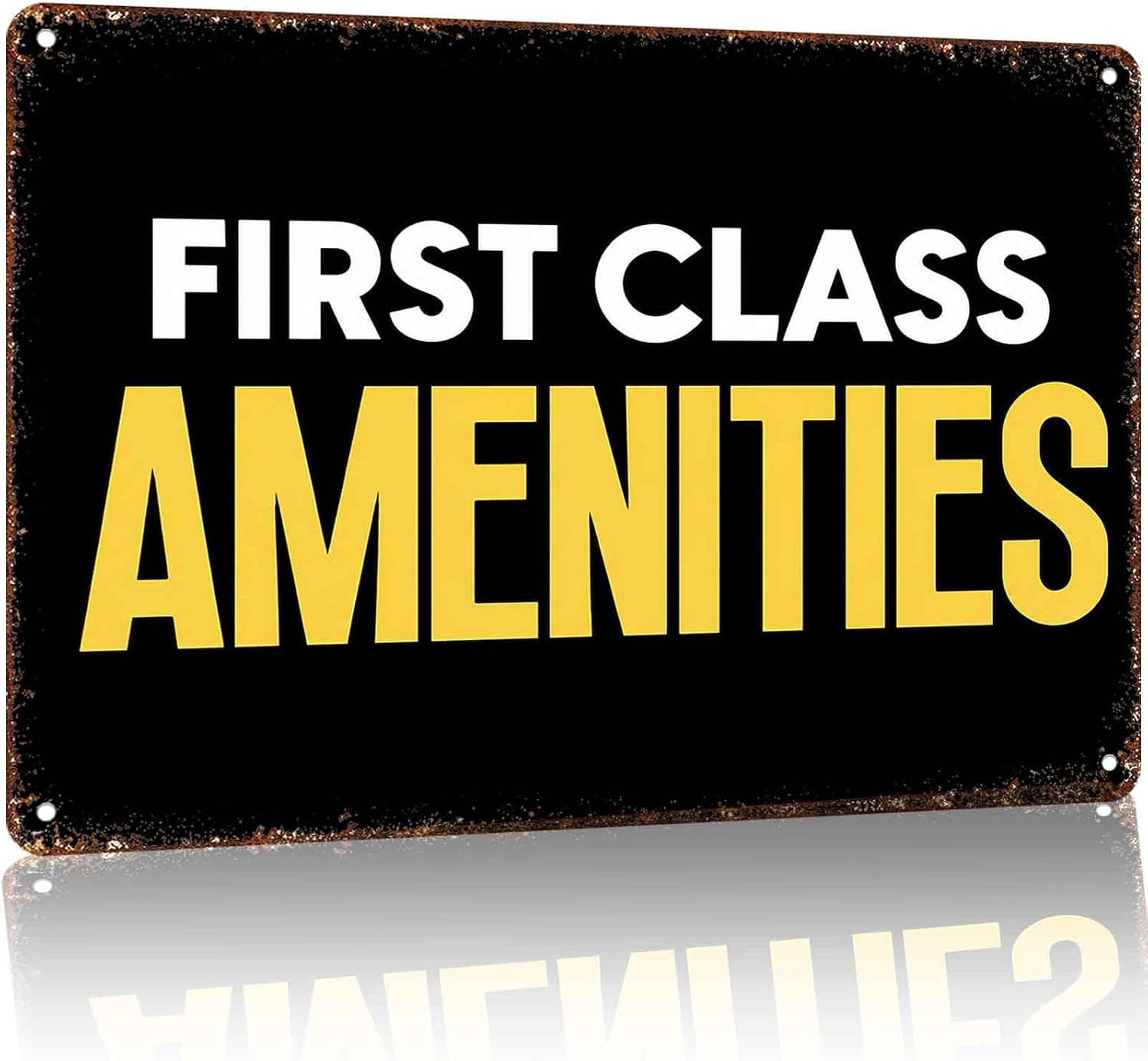 First Class Travel Amenities Humor Aluminum Metal Sign 8 x 12 Inch