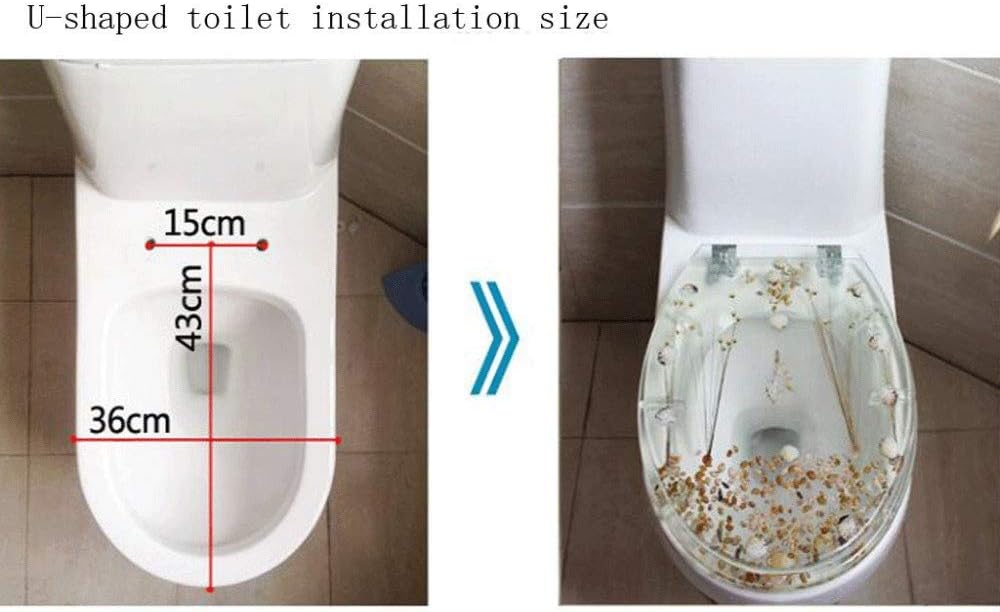 Toilet Seat Marine Fish Lid with Slow Down Urea-Formaldehyde Resin Resistant Top Fixed Shape Compatible Cover