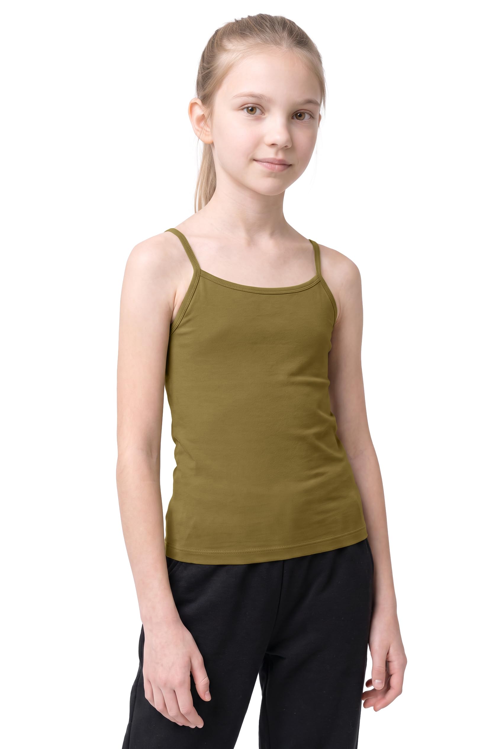 Kurve Girl’s Sleeveless Tank Top – Stretch Undershirts Cami Camisole, UV Protective Fabric, Rated UPF 50+ (Made in USA)