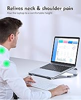 Vista 2 de Soqool Laptop Stand for Desk,Aluminum Computer Stand for Cooling,Sturdy Stable Ergonomic Laptop Riser Compatible with MacBook Pro Stand