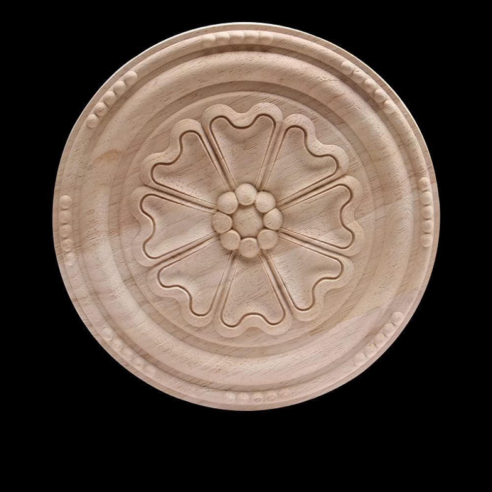 Applique en bois sculpté rétro B133 en hévéa pour moulure de meuble chic