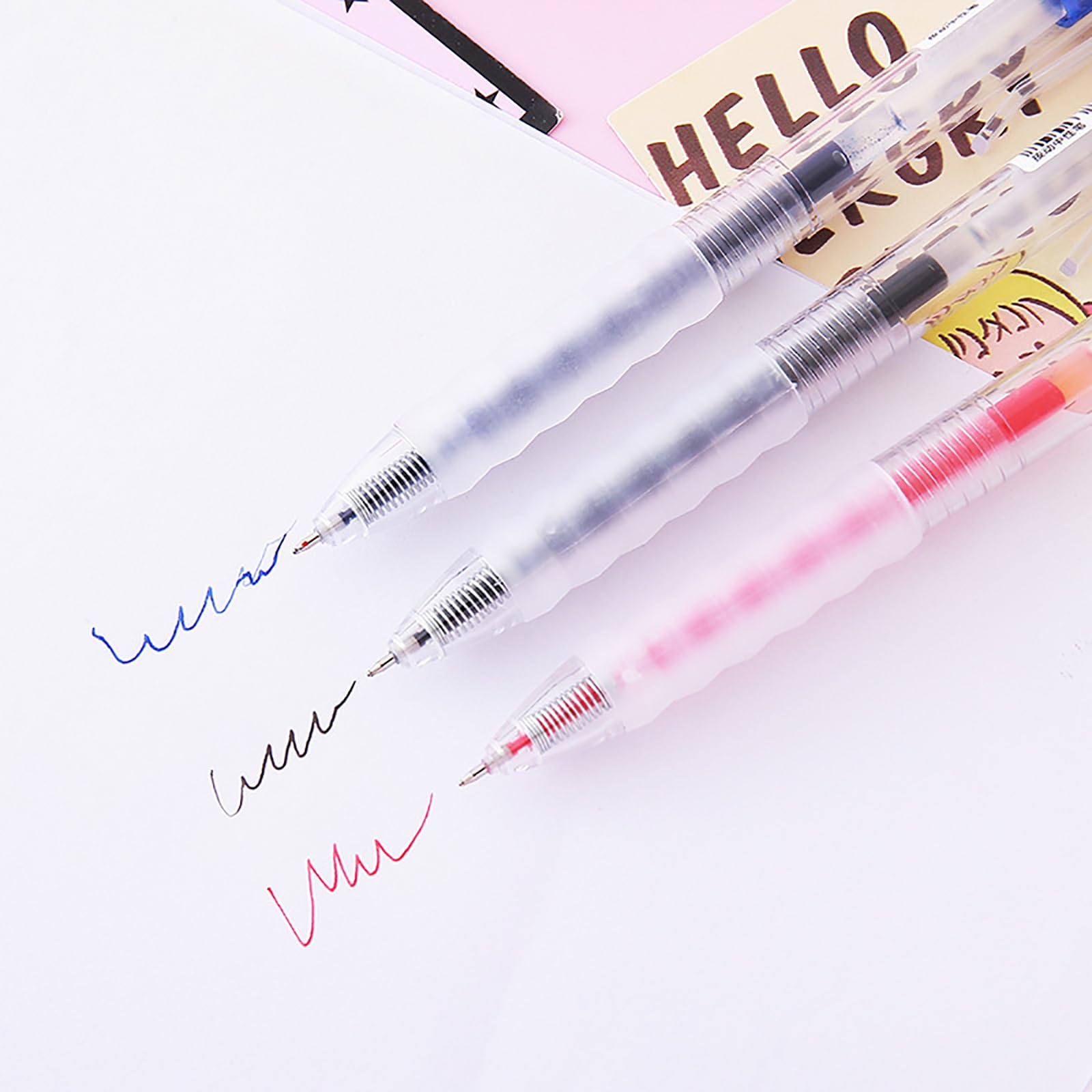 Lot de 10 stylos à encre gel, stylo à encre de 0,5 mm, stylo à encre à séchage rapide, rouge