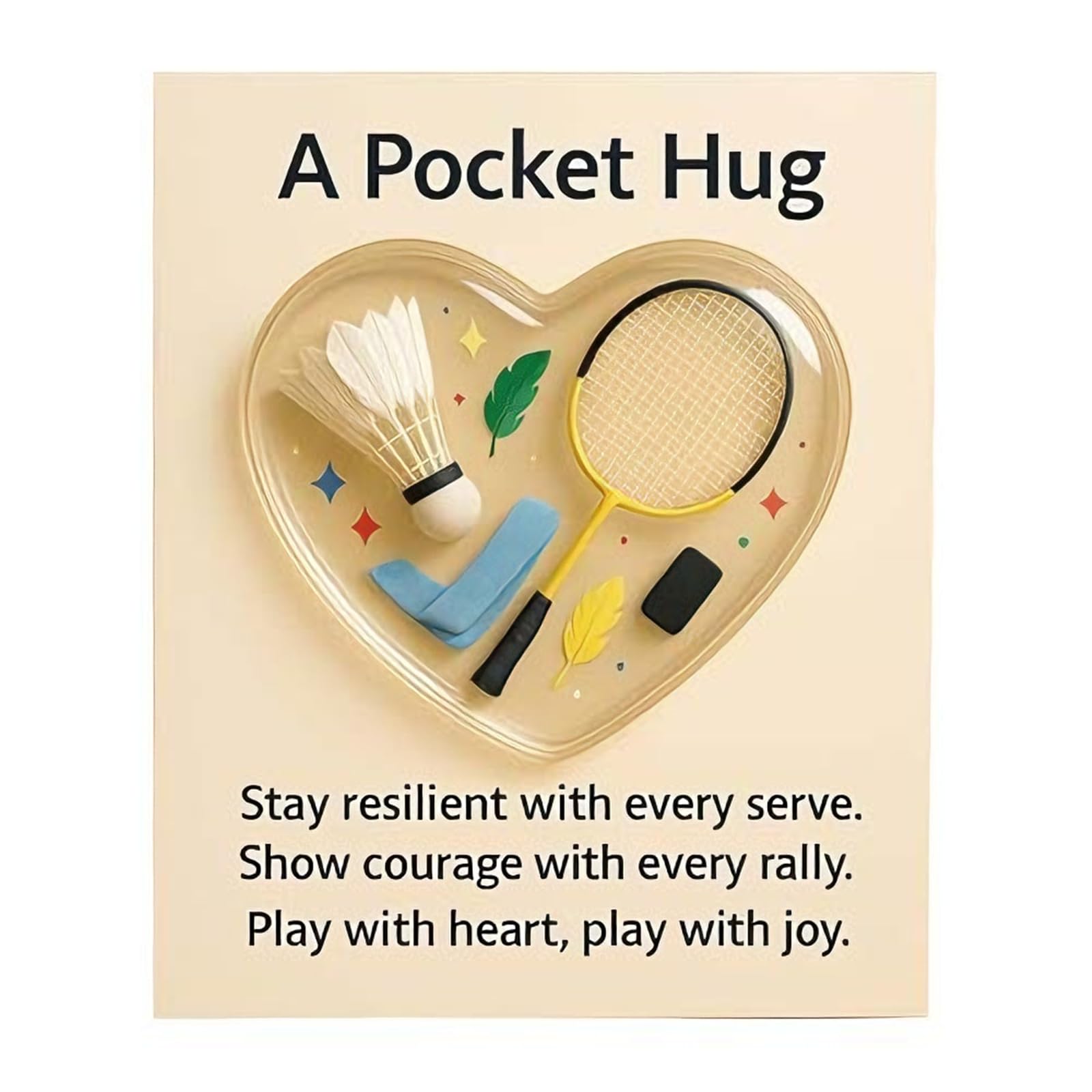 hogtnd Portable Sports Acrylic Pockets Hug Heart Card, Handmade Surprise Sports Theme Pockets Hug Card, Acrylic Love Card, Message Card, Greeting