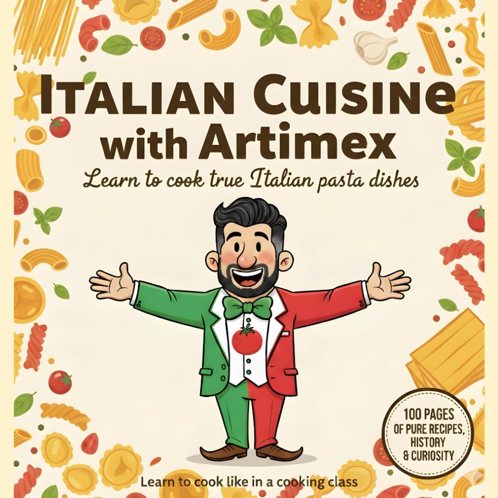 Italian Cuisine with Artimex: Learn to cook true Italian pasta dishes, Learn to cook like in a cooking class: 100 pages of pure recipes, history, curiosity