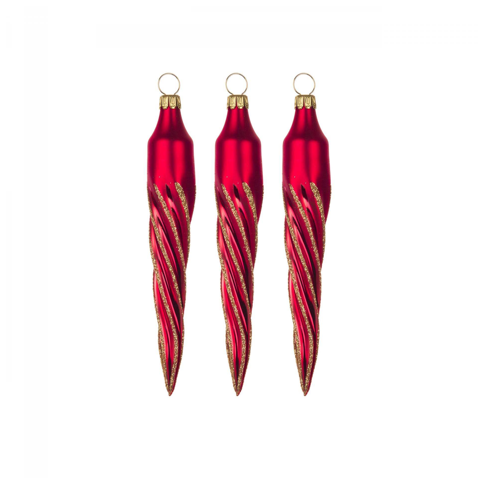 Stalactites de Noël Thüringer coffret cadeau déco de fête lot de 3
