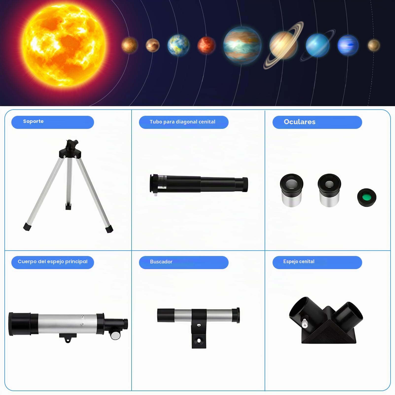 Balacoo Telescopio Astronómico Refractor para Adultos con Trípode Ajustable de Aleación de Aluminio y Diseño Portátil, Adecuado para Observación de Estrellas al Aire