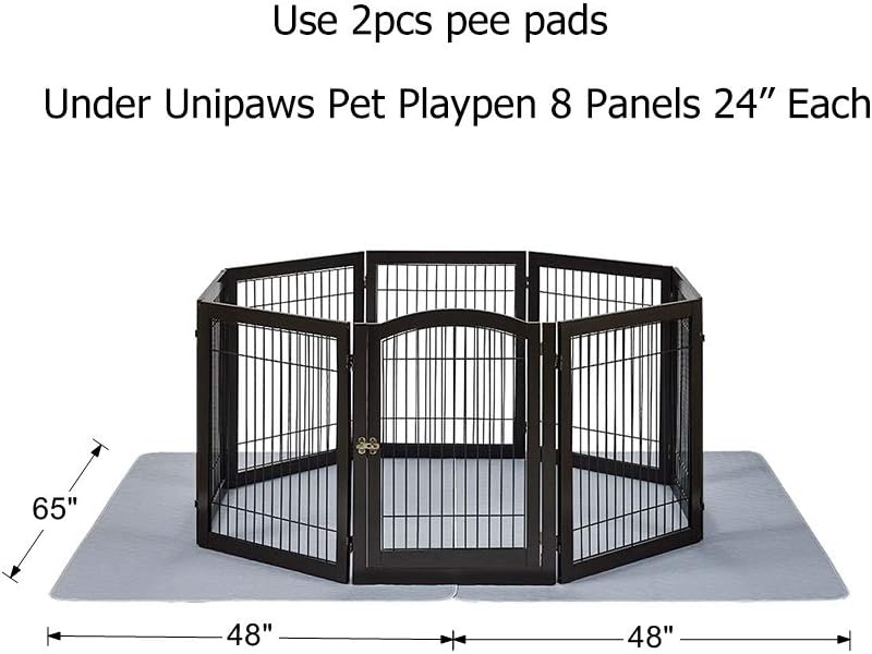 unipaws Waterproof Dog Training Pads for Dog Crate, Playpen, Non-Slip and Washable Pee Mats for Dogs, Floor Protector for Travel, Whelping, Housebreaking and Incontinence, Extra Large 61" x 48"