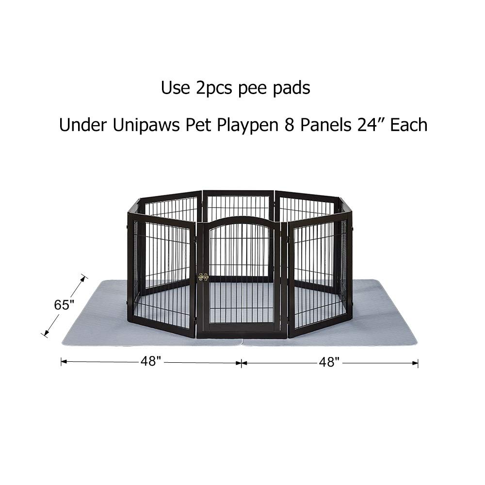 unipaws Waterproof Dog Training Pads for Dog Crate, Playpen, Non-Slip and Washable Pee Mats for Dogs, Floor Protector for Travel, Whelping, Housebreaking and Incontinence, Extra Large 65" x 48"
