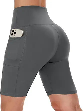 CAMPSNAIL Biker Shorts Women with Pockets - 3"/5"/8" High Waisted Workout Spandex Tummy Control Gym Running Yoga Shorts