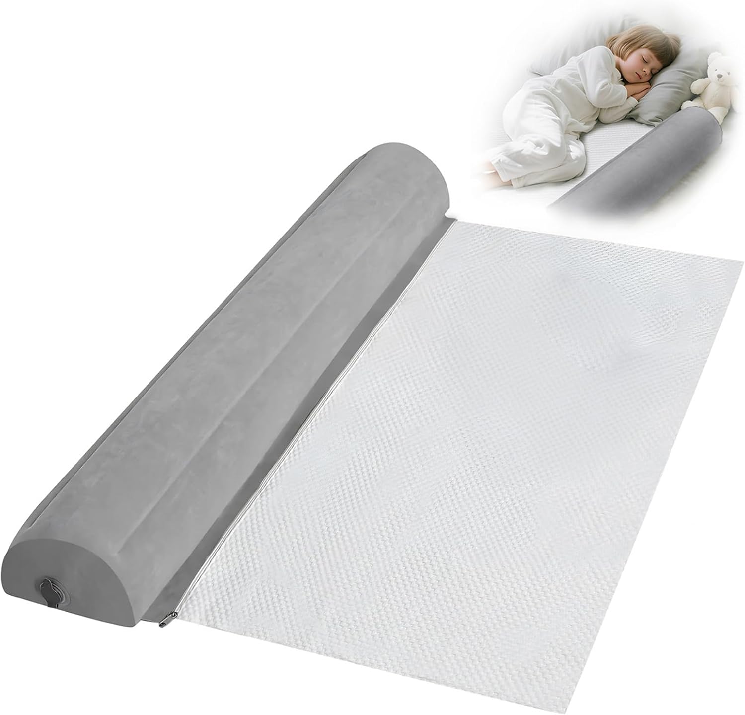 Inflatable Bed Bumpers for Toddlers 2 Pack, Non-Slip Bed Bumper with Machine-Washable Cover, Travel Bed Rail for Kids for King, Queen, Twin, Portable Inflatable Toddler Bed for Hotel, Vacation