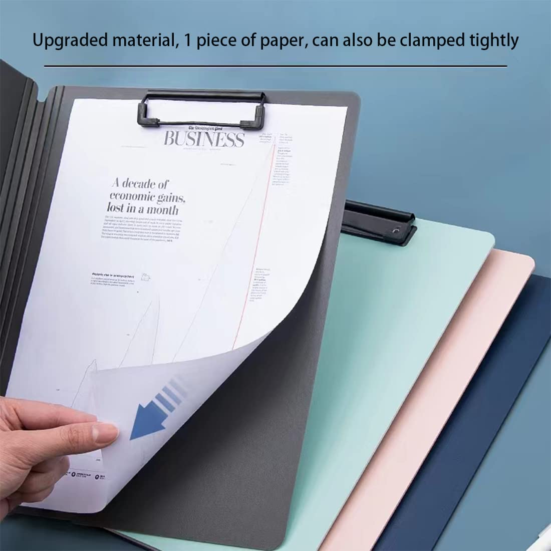 Porte Bloc A4 ZMREN Avec Pince - Support Pour Documents, Notes Ou Croquis - Noir Et Portable Pour Bureau Ou École