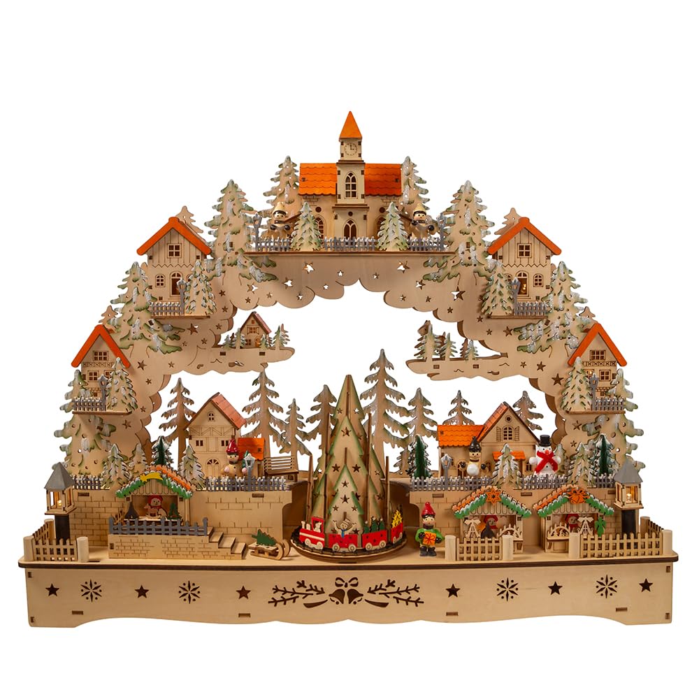 Kurt Adler 18.5-Inch Battery Operated LED Musical Christmas Village with Motion