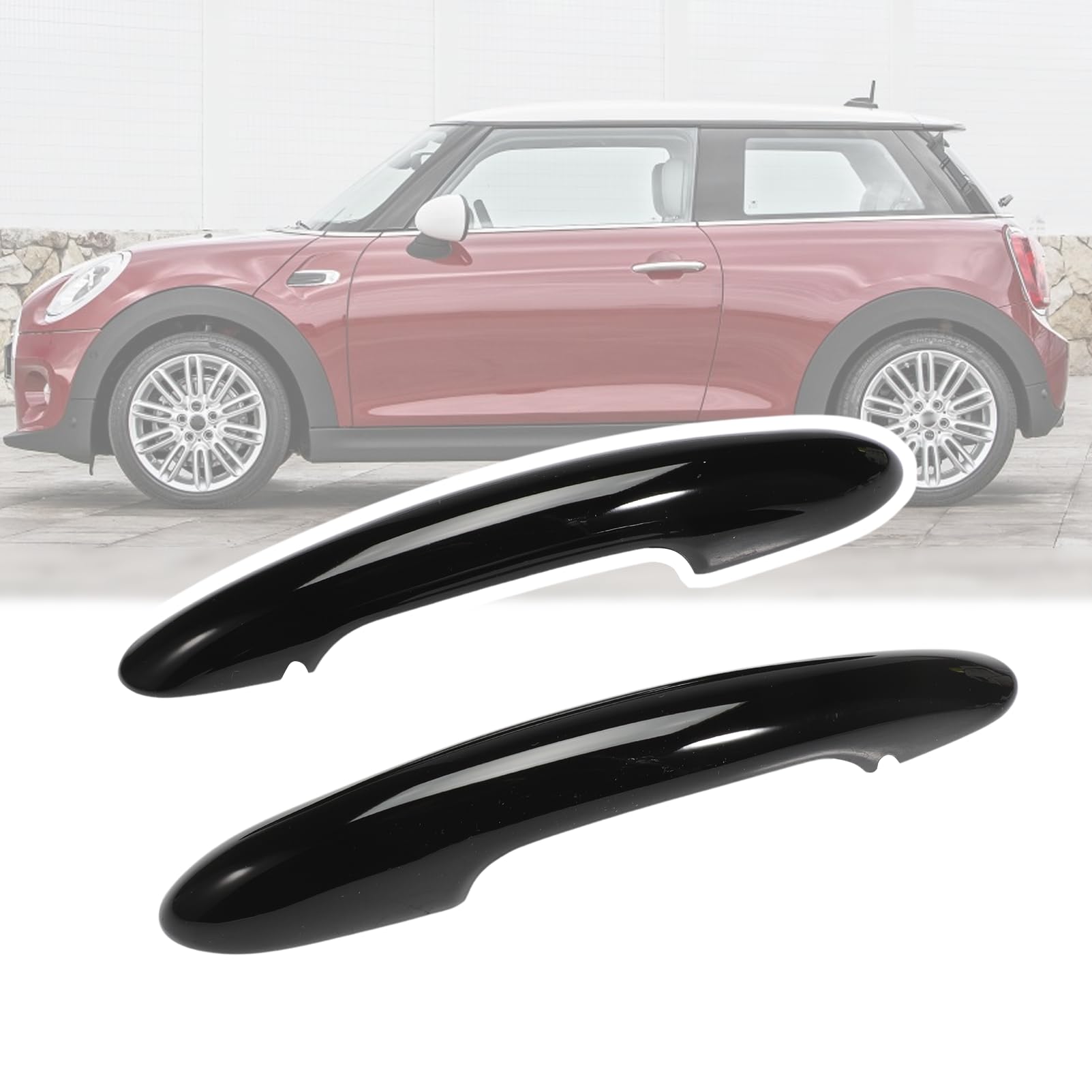 KASturbo Copertura Maniglia Esterna Protettore Nero per Mini Cooper F56 F57 maniglie delle porte auto Guscio protettivo senza foro destro e sinistro Sostituire 7434537 7317633