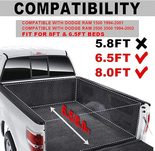 Miniatura 2 de CHEDA 4 guardabarros compatibles con Dodge Ram 1994 1995 1996 1997 1998 1999 2000 2001 Dodge Ram 15001994-2002 Dodge Ram 2500 3500 texturizado