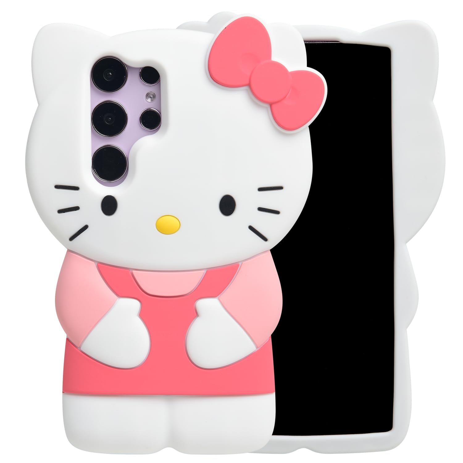 MONEHOYSY Cartoon Case for Samsung Galaxy S23 Fe 6.4", Fashion Cute 3D Cute Kitty Kawaii Soft Silicone Animal tective Gel Shockof Gel Back Cover for