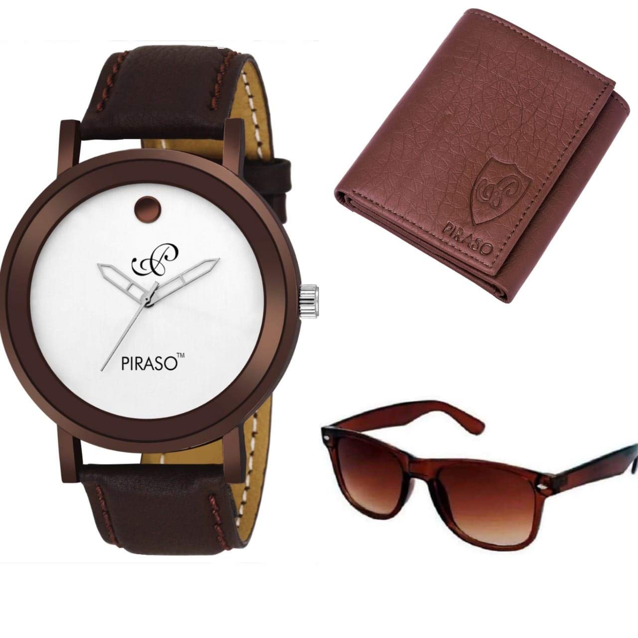 PIRASO Latest Brown Color Combo Pack of Sunglasses, Watch and Wallet (B08K3G6YPX) Amazon Price History, Amazon Price Tracker