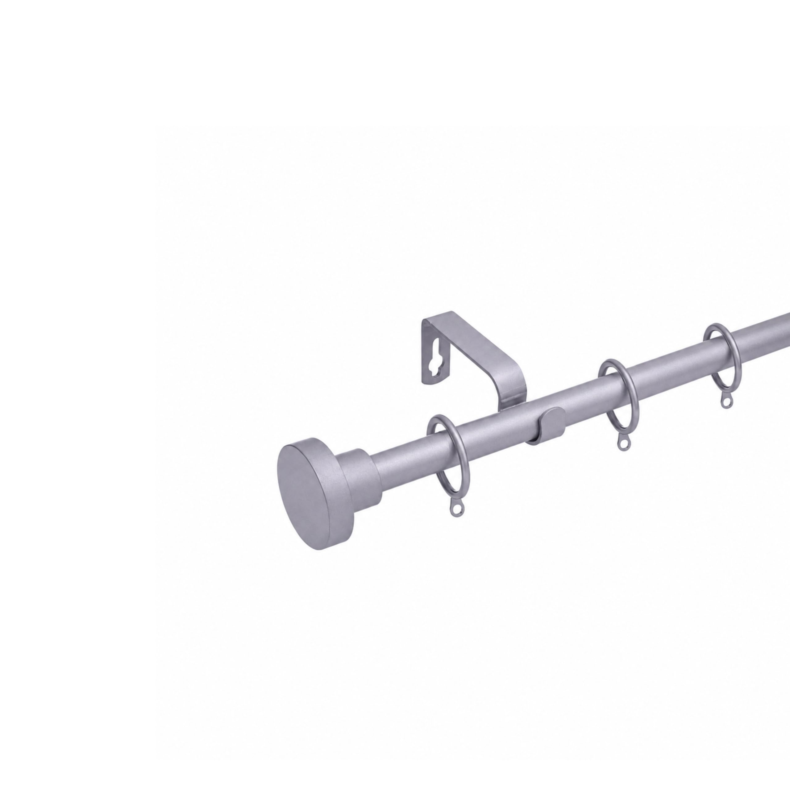 Lister Cartwright 19mm Matt Silver Extendable Curtain Pole 70-120cm