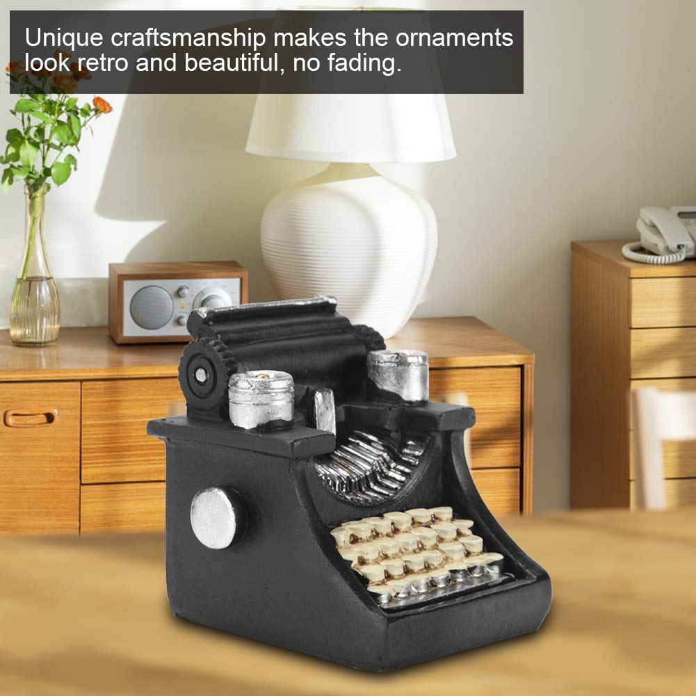 2 uds Modelo de máquina de Escribir Retro Miniatura Adorno de artesanía de máquina de Escribir de Resina para decoración de Bar de Oficina de Sala de Estar en casa