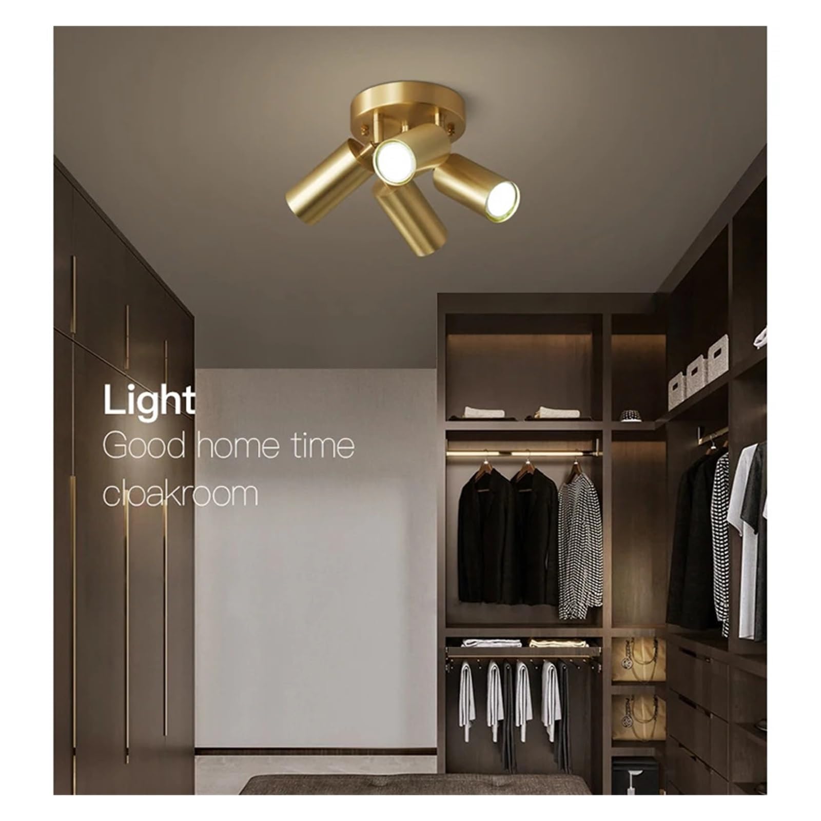 Zamontuj lampę sufitową, złota klasyczna oprawa sufitowa retro do korytarza, kuchni, sypialni(3-light,Neutral light 4500K)