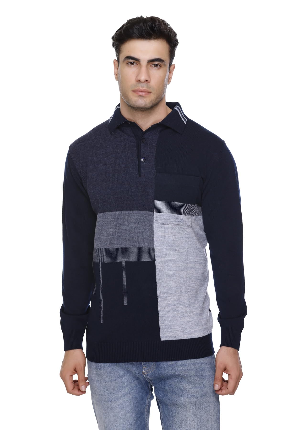 rysh Men Collared Buttoned Neck Full Sleeve Daffodil Woolen Winter Wear Sweater-picture-21