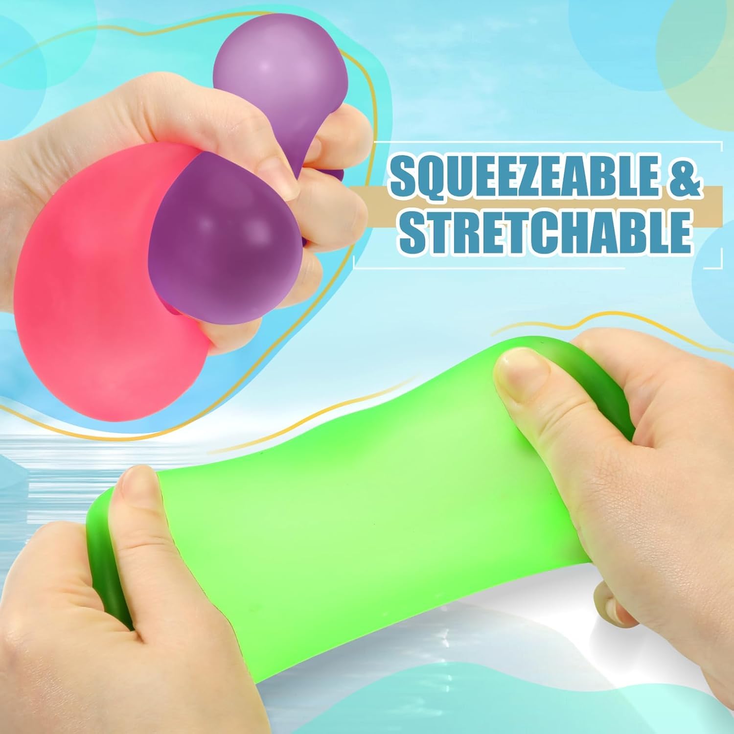 NHR Squishy Gel Cube Toy - Snowflake Squeeze Fidget for Stress Relief, Anxiety & Focus | Soft Sensory Toy for Kids & Adults | Fun Birthday & Party Gift Idea (Multicolors) 3