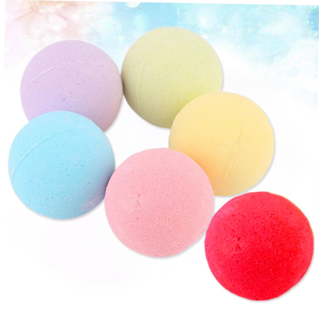 Ipetboom Organic Bath 6 Pieces Epsom Salt Bubble Balls Handmade Natural Exfoliating Relaxing for Spa Home Travel