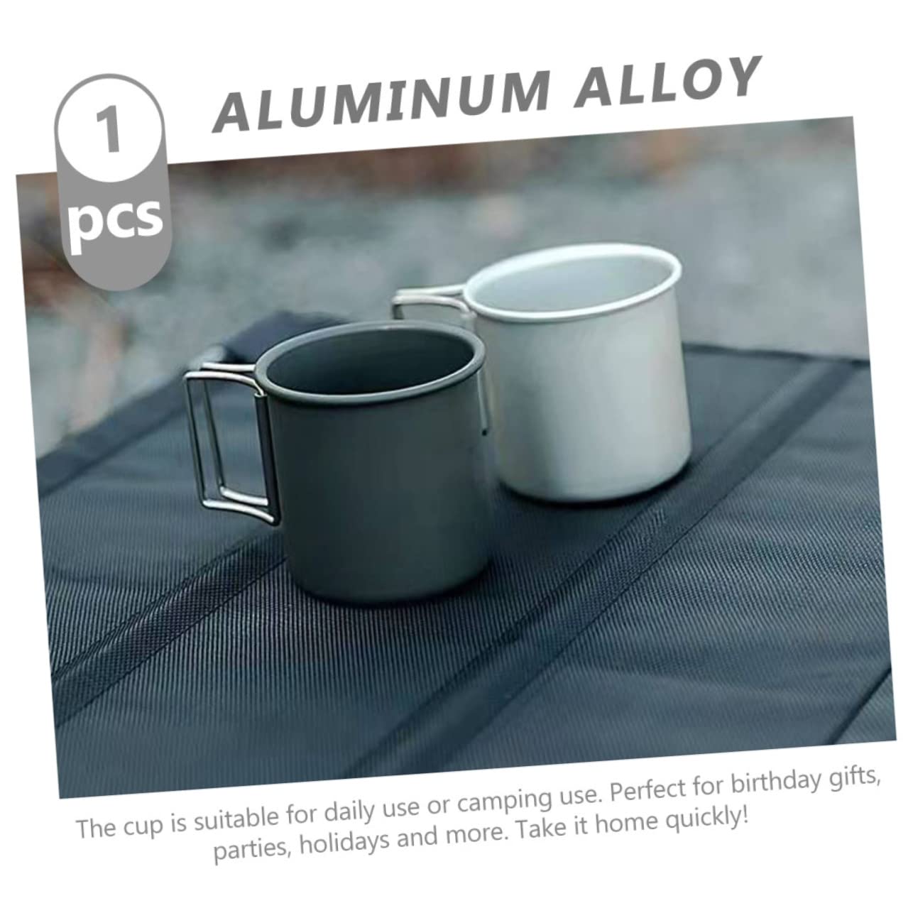 BESPORTBLE 4pezzi Bicchiere Pieghevole Lega Di Alluminio Per Campeggio Tazza Portatile Per Caffè e Bevande Per Escursionismo e Outdoor Design Elegante e Resistente