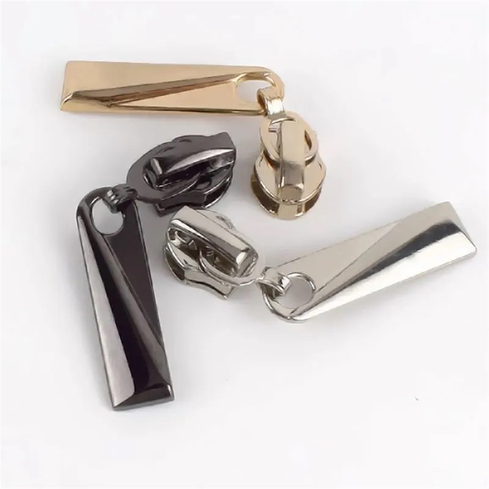 Odpinany uchwyt zamka błyskawicznego #5 Metalowa automatyczna blokada Głowica Ściągacze do suwaków zamków błyskawicznych Zestawy naprawcze Zaczep DIY Akcesoria szycia Wymiana uchwytu(Silver 5)
