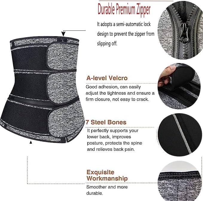 Miniatura 5 de Corsé Top Sudor Cintura Entrenador De Neopreno Para Mujeres Hombres Cincher Cuerpo Shaper Para Pérdida De Peso