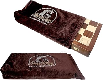House of Chess - Rio Staunton Biggie Knight Acacia Wood 4 Chess Set - 21 Folding Chess Board with Algebraic Notation - 2 Extra Queens