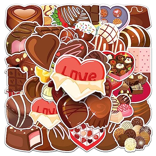 Chocolate Stickers |50Pcs Chocolate Waterproof Vinyl Decals