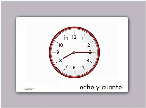 B00A5NCE56_image_2 Tarjetas de vocabulario - La hora - Telling Time and Clock Reading Flashcards en español - Tarjetas de vocabulario para el aprendizaje de idiomas