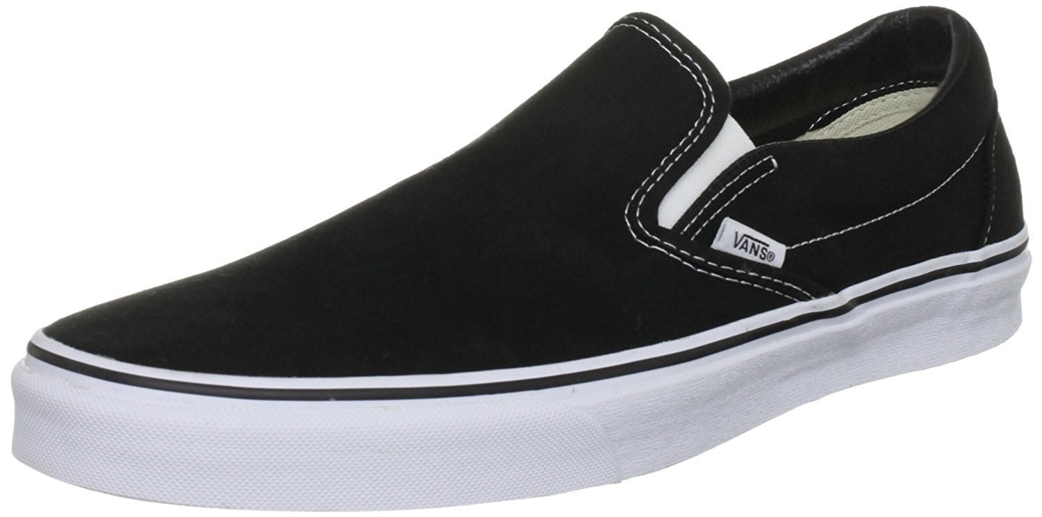 Vans "Slip-On Sneakers (Black) Unisex Canvas Slip On Vulc Skate Shoes