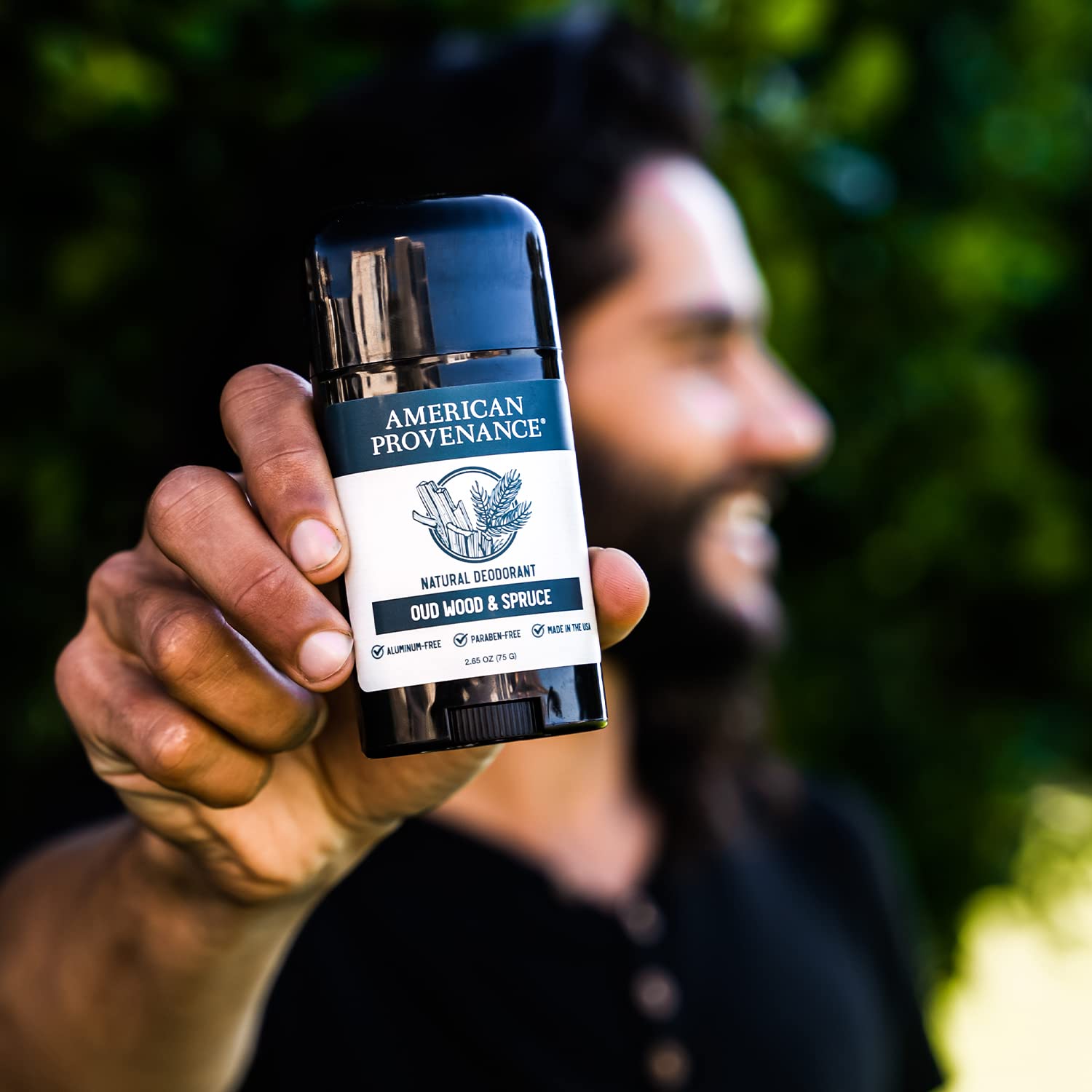 American Provenance Natürliches Deodorant, ohne Aluminium, für Damen und Herren, aus Oud-Holz und Fichte, 24-Stunden-Schutz vor schlechten Gerüchen, tierversuchsfrei, hergestellt in den USA, 1 Stück
