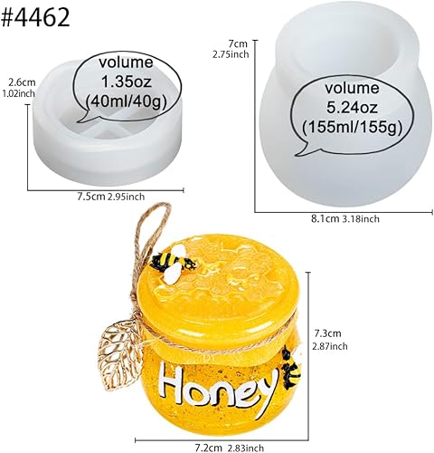 Miniatura 2 de Molde de resina de silicona para tarro de miel con tapa de tornillo
