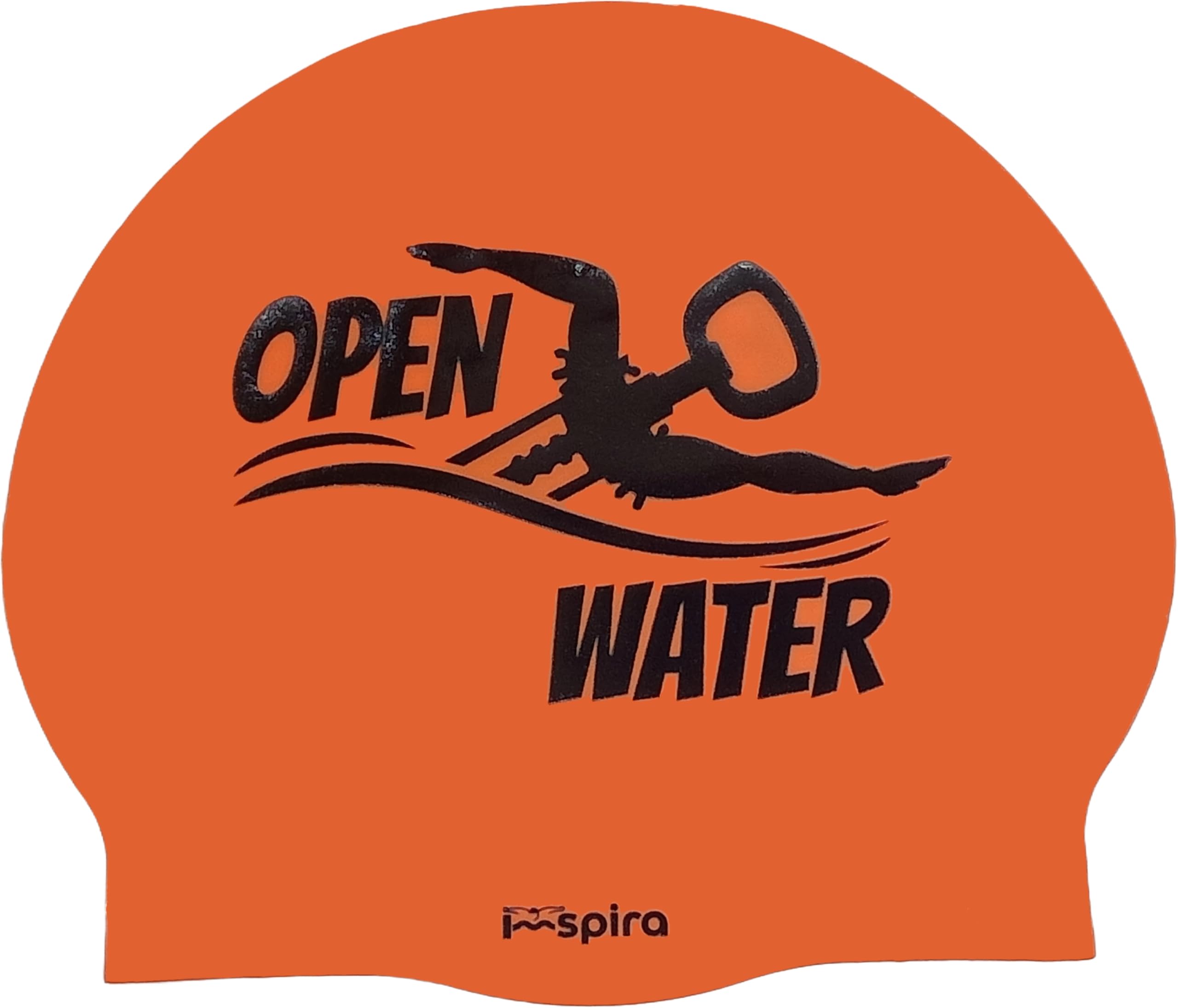 Open Water Silicone Swimming Cap, orange