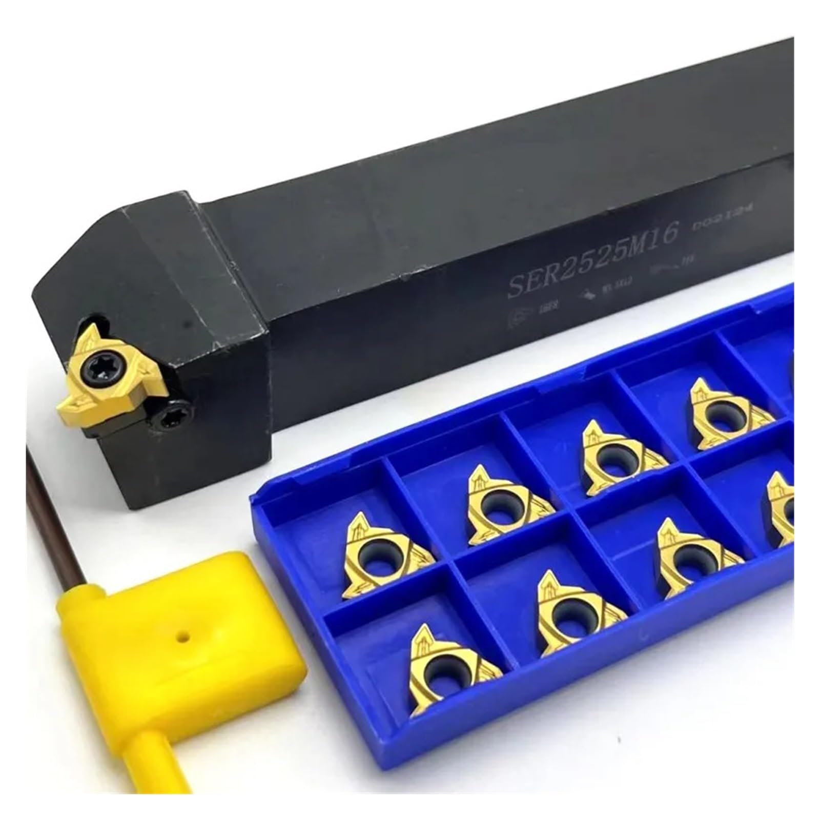 Insertos de Torno CNC SER1212H16 SER1616H16 SER2020K16 SER2525M16 Herramienta de Torno de Hilo Externo usada for Inserto de carburo 16ER AG60 Inserto roscado(16ER AG60 VP15TF,SER2020K16)
